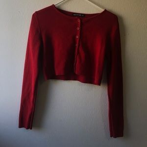 Red brandy athelia knit top